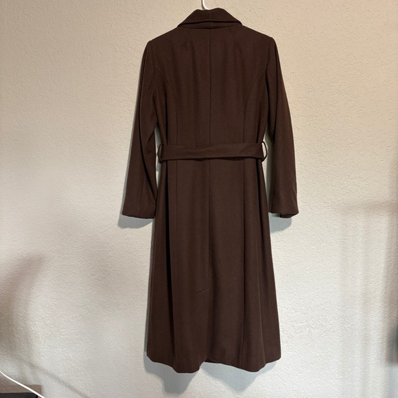 A New Day Womens Brown Wool Blend Wrap Coat Belted Long Jacket Size M - Picture 2 of 5